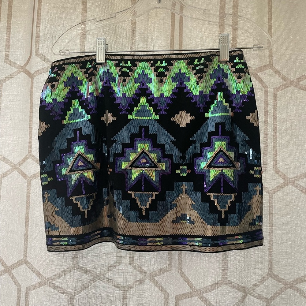 Express sequin Aztec skirt in amazing condition size S